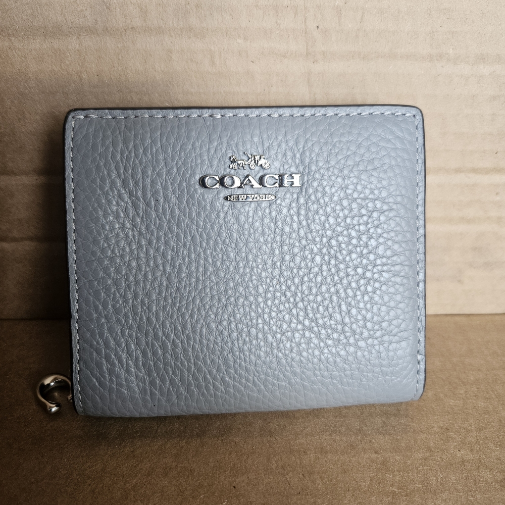 Coach Gray Leather Snap Wallet